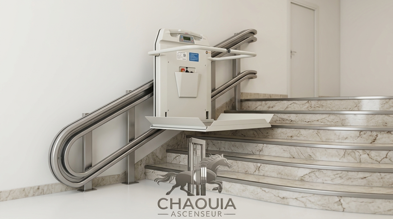Plateforme PMR sur escalier intérieur
