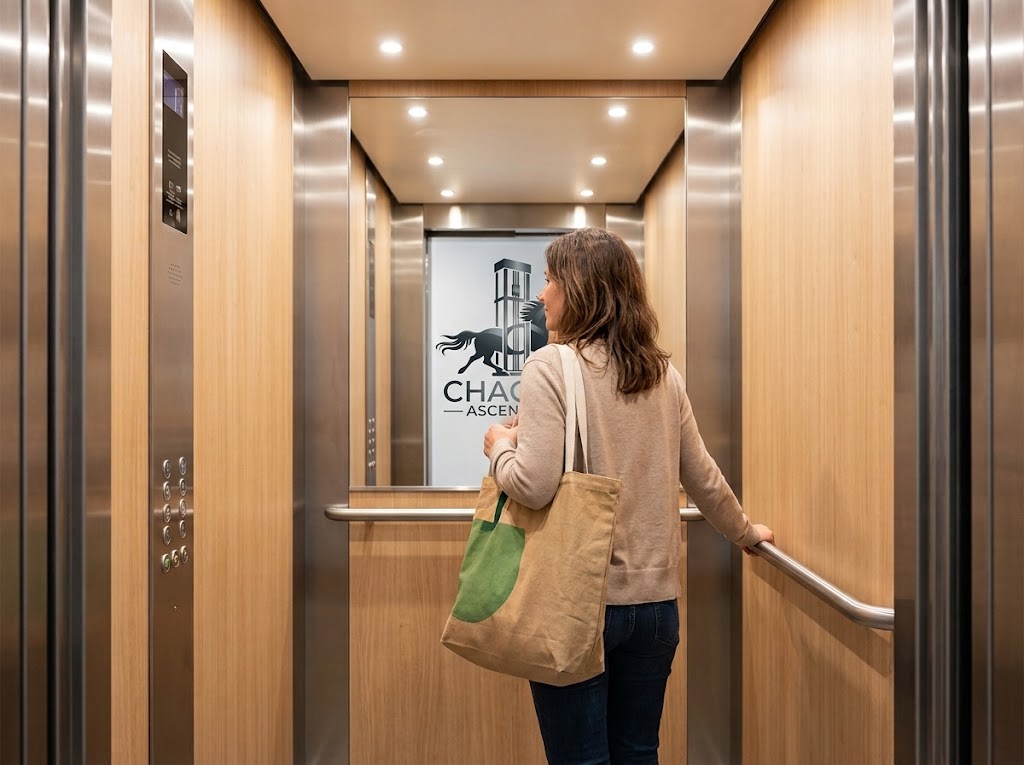 Intérieur de cabine d'ascenseur résidentiel