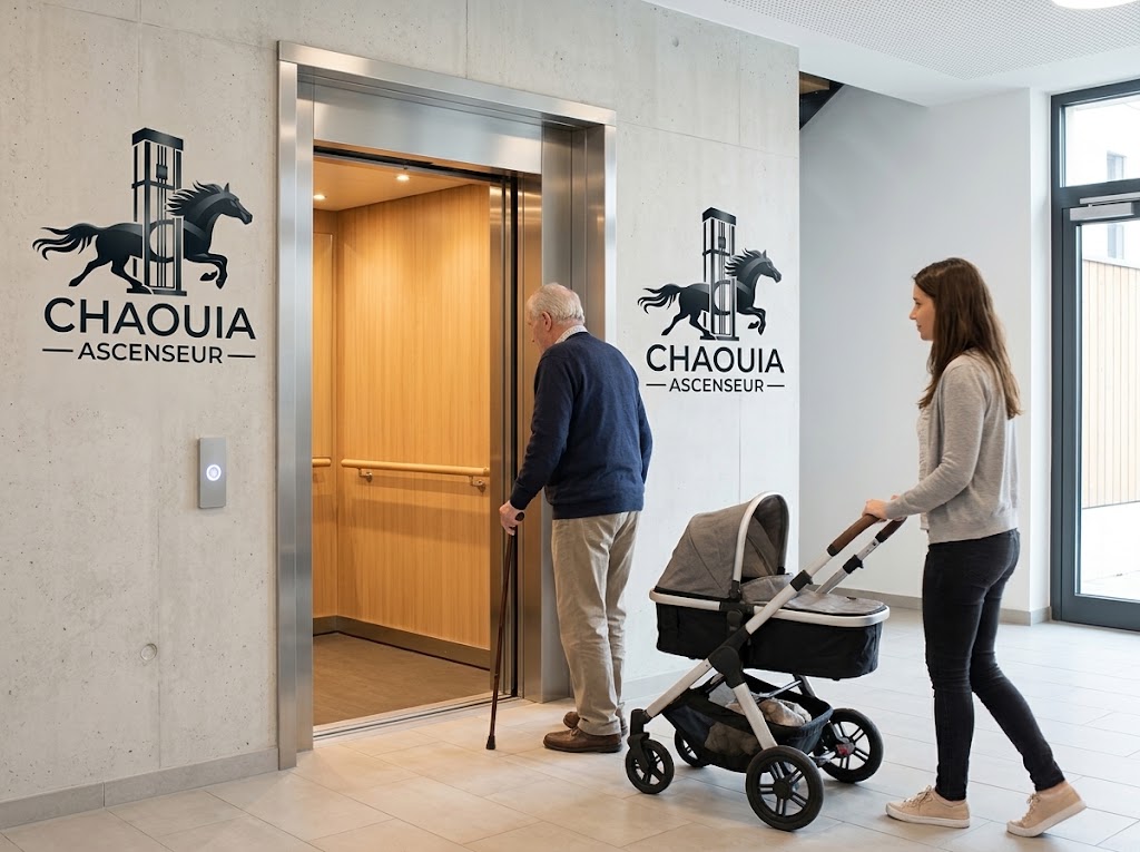 Accès ascenseur résidentiel, immeuble d'habitation